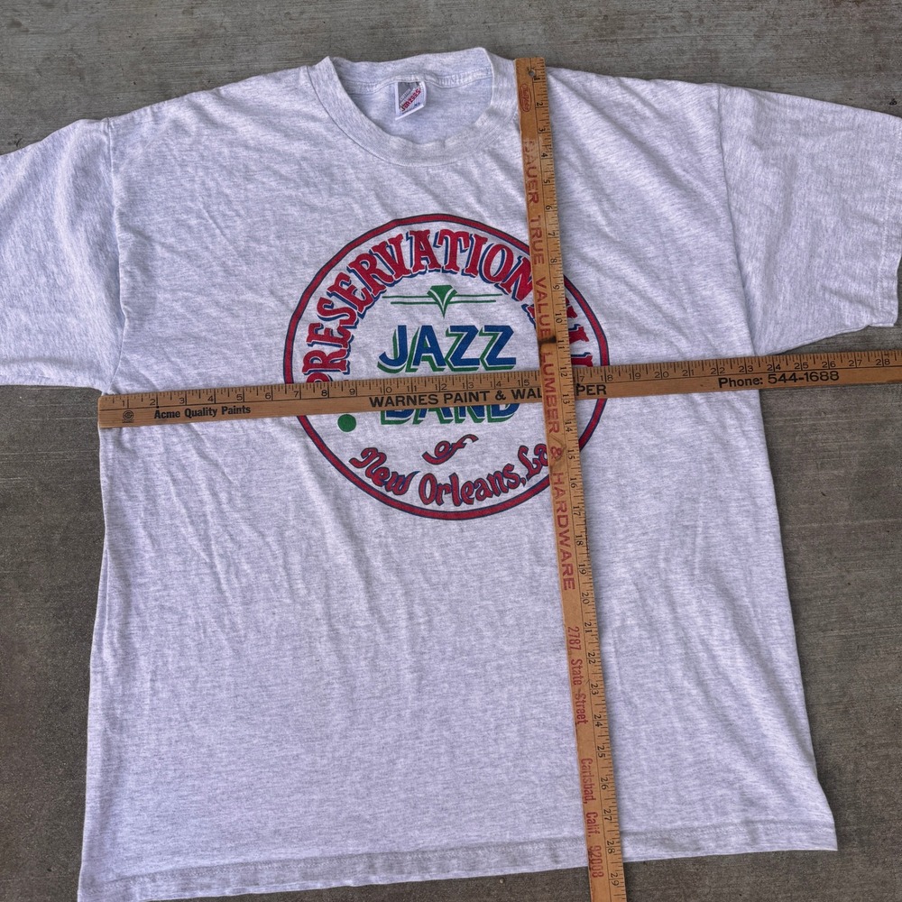 Vintage Jerzees Preservation Hall Jazz Band New Orleans T-Shirt XL Heather Gray - Picture 4 of 5